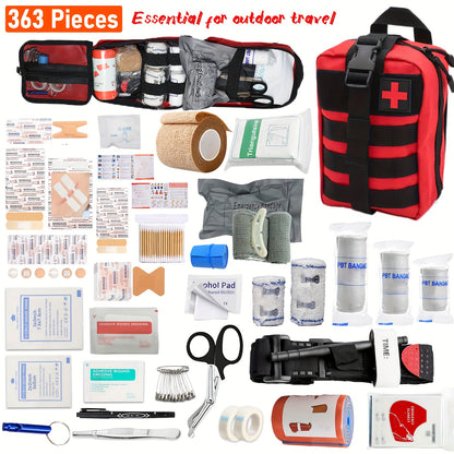 Emergency Preparedness Kit - Ultralight Portable First Aid & Medical Organizer with Essential Supplies for Hiking, Car Survival, Family Emergencies - Compact for outdoor, Travel & Crisis Readiness (No Magnesium/Firestarter)