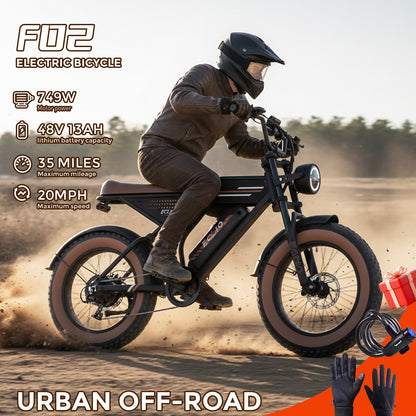 Eclio F02 Electric Bike for Adults, 20mph Ebike with 48V Removable Battery, 20" FAT Tires & LCD Display, Supports 330lbs - Ideal for Commuting & Urban Leisure Riding