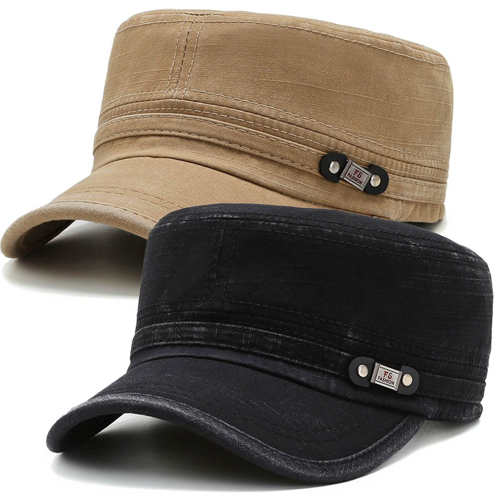 Two Men'S Outdoor Flat Caps, Spring And Autumn Baseball Hats, Casual Flat Caps, Duckbill Hats - Adjustable Trucker Hats