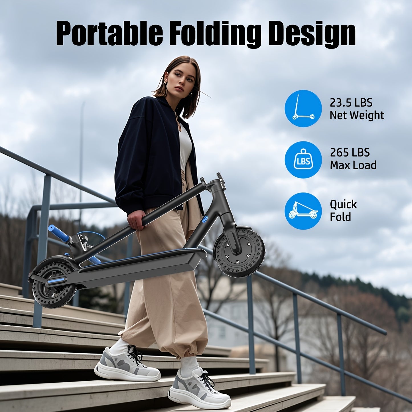 500W Folding Ebike, 48V 10Ah Removable Lithium-Battery, Stylish 14" Foldable Commuting Electric Bicycle For Women & Men/S5-350W Commuter Scooter (Without Seat)