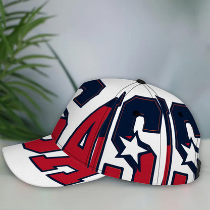 1pc Patriotic USA Baseball Cap - Red, White & Blue Star Graphic Hat, Lightweight Adjustable Snapback Closure for Sports, Gym, Fourth of July, Halloween - Men's Casual Athletic Hat, 2D Flat