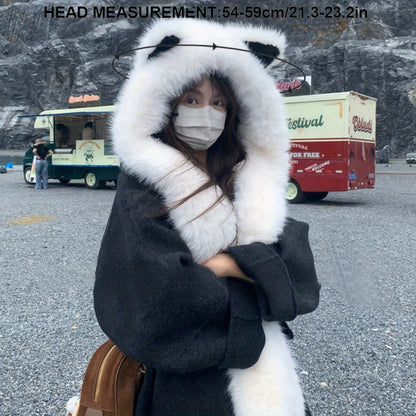 [Cat Ear Hat Scarf] A Soft Polyester Faux Fur Cat Ear Hat with an Integrated Scarf, Suitable for Both Men And Women in Winter, Stylish And Unisex, Lightweight, with a Closure, Perfect for Singles Parties.