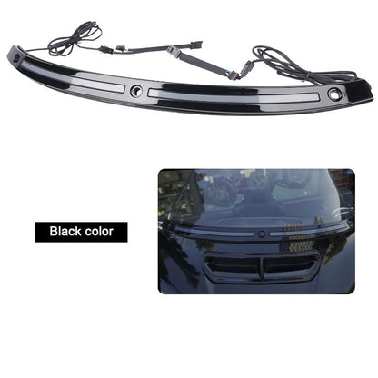 Running Turn Signal Windshield Windscreen Trim Fit for Harley 2014 Touring Electra Glide Street Glide Ultra Limited (Chrome Windshield Trim, LED Running/Turn Signal, Smoke Lens)