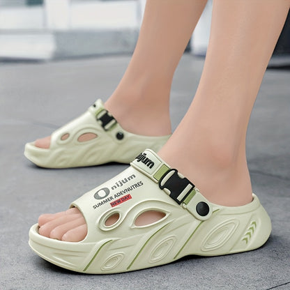 Men'S Slip-On Slippers - Lightweight Cushioned Sole, Non-Slip Backing - Soft EVA Indoor/Outdoor House Shoes for Home, Gym, Beach, Camping - Slip-Resistant Grip - All-Day Comfort - Unisex-like Design for Men & Women - Black/Or