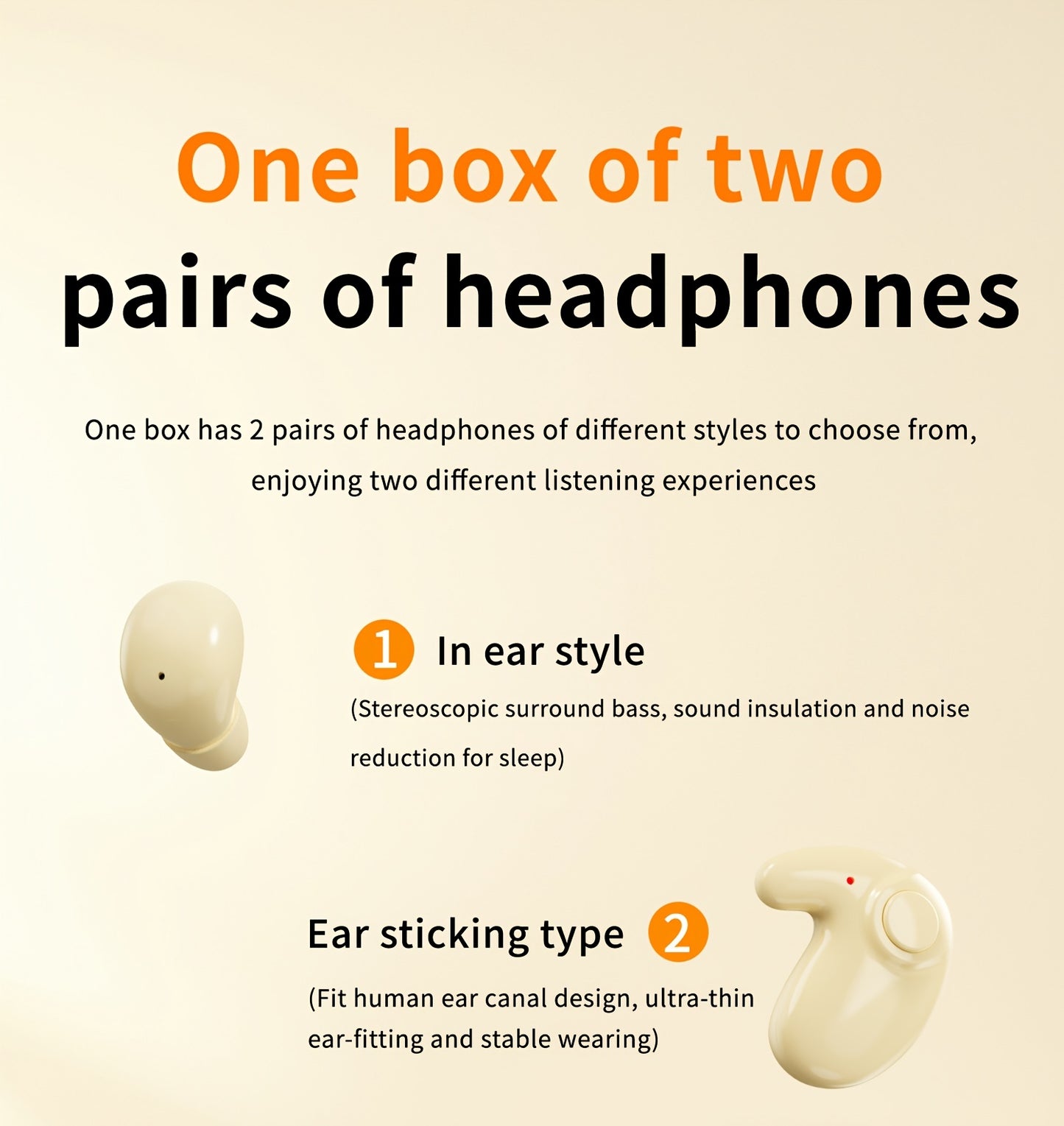 2 Pairs Of In Ear Wireless Wireless Earbuds, Invisible Mini Sleep Earbuds, Long Battery Life, Comfortable To Wear, High Fidelity Sound Quality, Intelligent Noise Reduction, Bass Loop, Touch Control, Digital Display Screen, Of