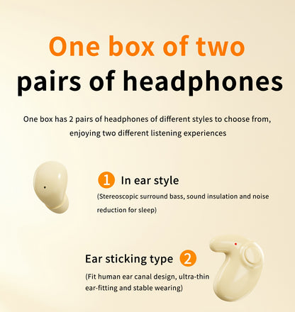 2 Pairs Of In Ear Wireless Wireless Earbuds, Invisible Mini Sleep Earbuds, Long Battery Life, Comfortable To Wear, High Fidelity Sound Quality, Intelligent Noise Reduction, Bass Loop, Touch Control, Digital Display Screen, Of