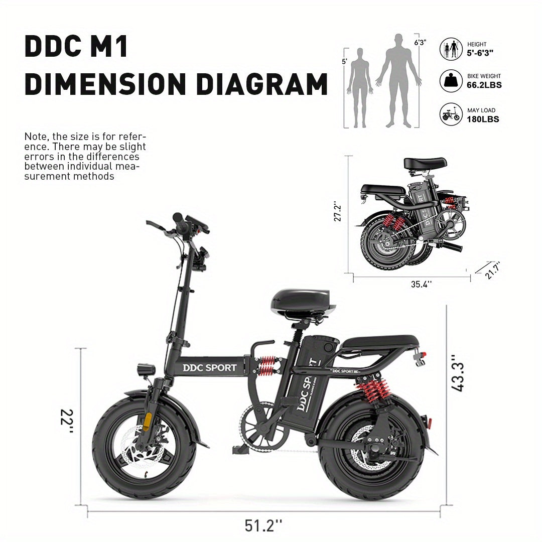 Discover Without Limits: 700W Collapsible Electric Bicycle for Grown-Ups. Reach Speeds of 20MPH And Travel Up to 35 Miles on a 48V Battery. Conquer 25° Inclines, Support Up to 385 Pounds, And Enjoy a Comfortable Ride with Ef