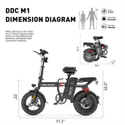 Discover Without Limits: 700W Collapsible Electric Bicycle for Grown-Ups. Reach Speeds of 20MPH And Travel Up to 35 Miles on a 48V Battery. Conquer 25° Inclines, Support Up to 385 Pounds, And Enjoy a Comfortable Ride with Ef