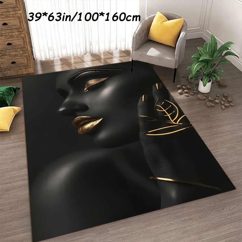 1pc Christmas Decorative Area Rug, Artistic Carpet, Non-Slip, Machine Washable, Easy to Maintain, Home Decor for Sofa, Coffee Table, Bedside, Dining Table, Kitchen Non-Slip Mat, Game Room, Entrance Rug, Floor Mat.