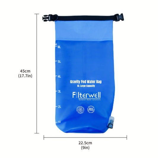 1.59gal, Gravity Water Filter Straw, Water Purifier Survival Tool for Travel, Backpacking And Emergency