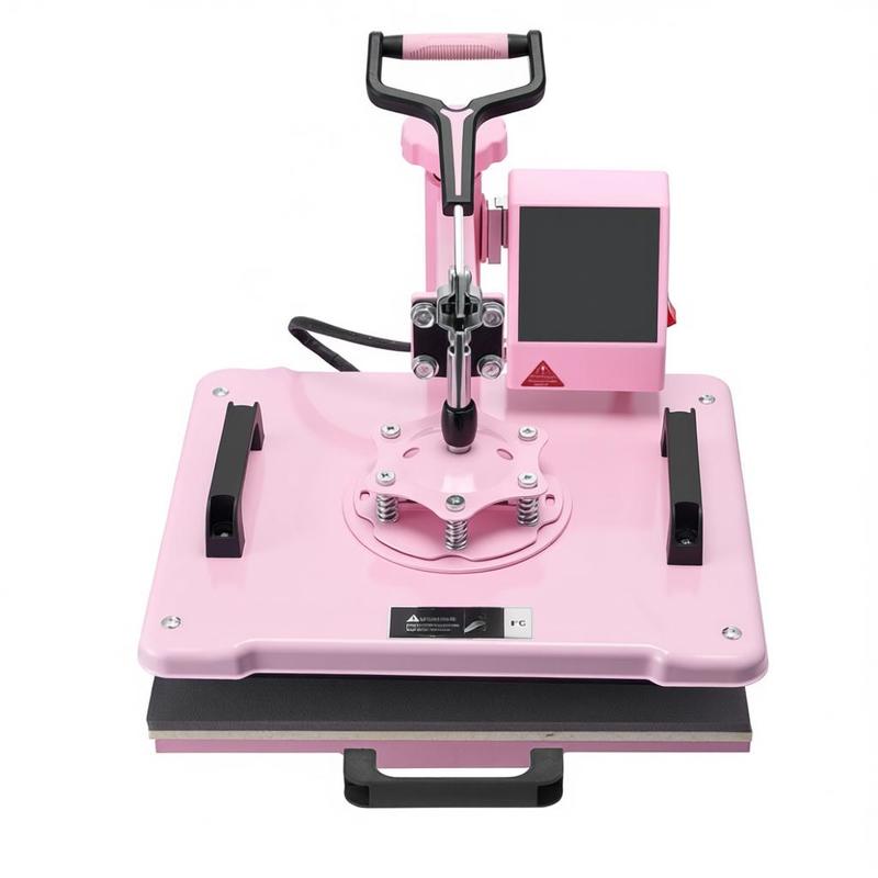 Heat Press Machine, 12 X 15 Inch, 8in 1 Heat Transfer Machine with 6-30oz Tumbler Press, 360° Swing Away T-Shirt Pressing, Digital Precise Control, for T-Shirts/Mugs/Hats/Plates, Pink