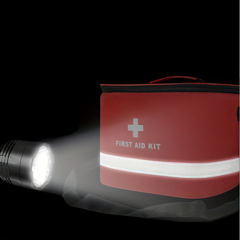 Large Family First Aid Kit - Can hold 300pcs of comprehensive emergency medical supplies, suitable for home, camping, outdoor, car, travel, work, and school survival. (Empty bag)