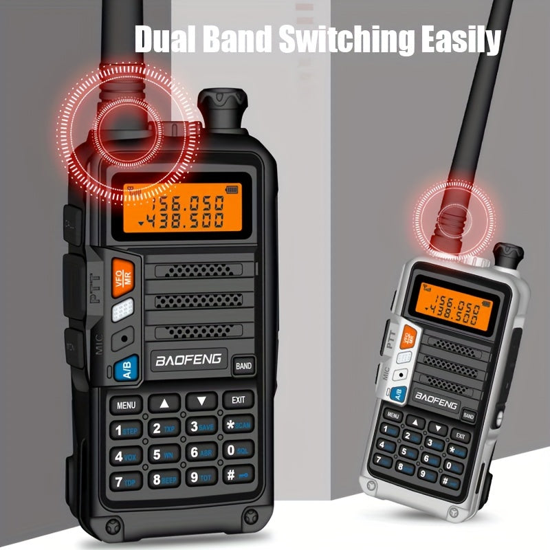 BAOFENG Walkie Talkie - Handheld Multi-Band Reception & Transmittance, Portable Dual-Way Radio with Large Capacity, High Power, Long-Range Communication, LED Flashlight, and Radio Frequency Monitoring, Walkie Talkie Designed