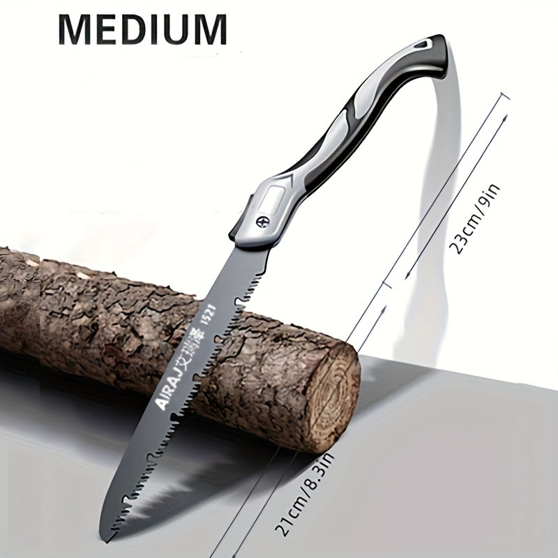 [1pc AIRAJ Steel Folding Saw] AIRAJ 1pc Industrial Grade Steel Folding Saw | Manual Cutting Tool with Anti-Slip Durable Handle, Three Specifications Available for Outdoor Use, Without Battery
