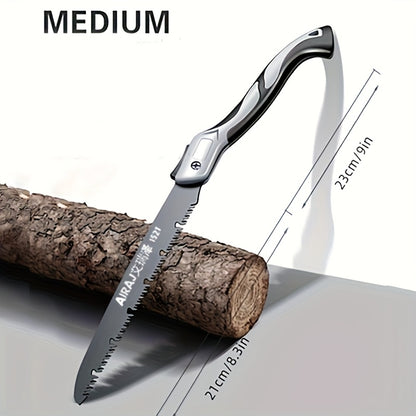 [1pc AIRAJ Steel Folding Saw] AIRAJ 1pc Industrial Grade Steel Folding Saw | Manual Cutting Tool with Anti-Slip Durable Handle, Three Specifications Available for Outdoor Use, Without Battery