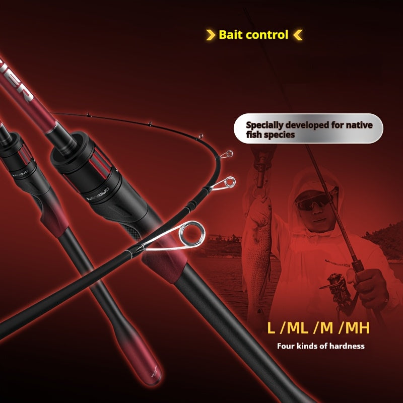 Commander Ambidextrous Carbon Fiber Baitcast Fishing Rod and Reel Combo, Extra Light Medium Fast Action, Ideal for Easter, Independence Day, Christmas, New Year, Grandparents Day Gifts