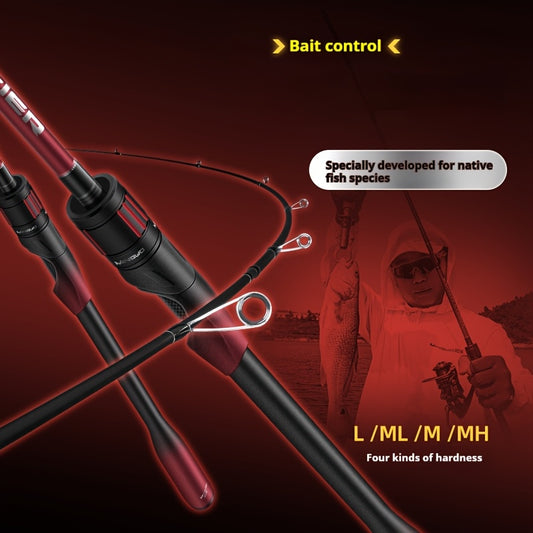 Commander Ambidextrous Carbon Fiber Baitcast Fishing Rod and Reel Combo, Extra Light Medium Fast Action, Ideal for Easter, Independence Day, Christmas, New Year, Grandparents Day Gifts