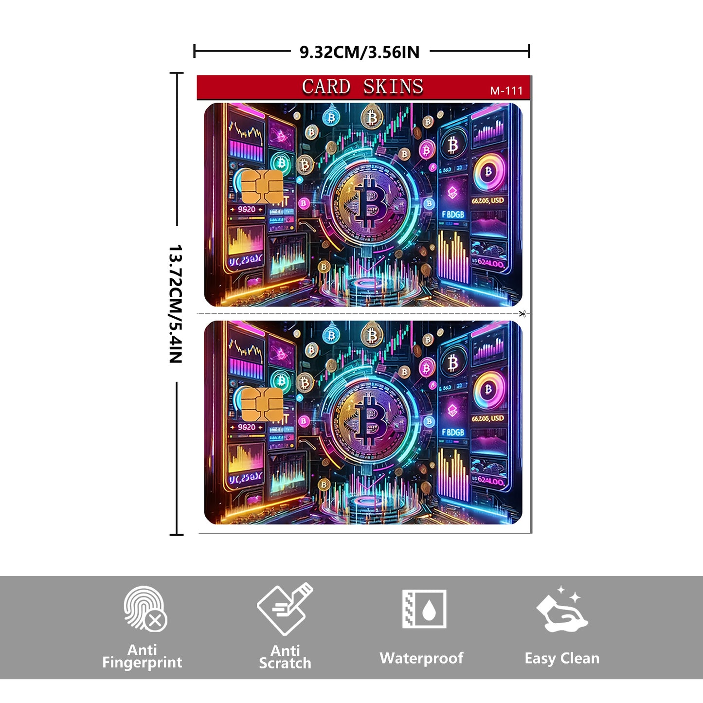 Two Shiny Credit Card Skins Made of Ultra-Thin Vinyl, Designed for Credit Cards, Debit Cards, Transit Cards, And Key Cards, Providing Protection And for Bank, Scratch Resistance, And Slip Resistance