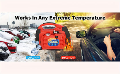 1000 Amp 12V Portable Car Jump Starter with Air Compressor, & Fast Charge - Heavy-Duty 260PSI Air, USB/ Lighter Power, Lithium-like Lead Acid Battery Booster for Trucks, RV, Boats, Motorcycles (Battery &