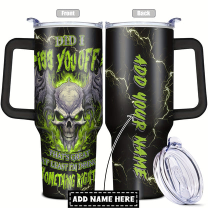 Custom 1pc, Personalized 40 Oz Tumbler with Lid, Featuring a Funny Lightning Skeleton Print, Stainless Steel Water Bottle Perfect for Christmas, Thanksgiving, Halloween, And Birthday Gifts for Dad, Son, Women, Mom, Sisters, T