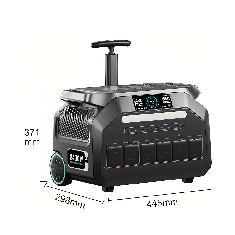 IEE 2400W Portable Power Station P2400 with 1pc 200W Solar Panel, 2048Wh Solar Generator, 1800W AC Charging, AC Outlets X 4, LiFePO4 Battery Power Station for Home Backup, Camping, RV, Emergencies, Portable Power Station with