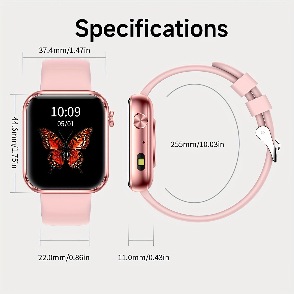COIUSOR Smart Watch Built-In LED Flashlight, 1.85-inch HD screen, Mobile phone Synchronization information, Wireless call, information call reminder, 100+ sports mode, Fitness Smart watch, for Android mobile phones, Smart Wat