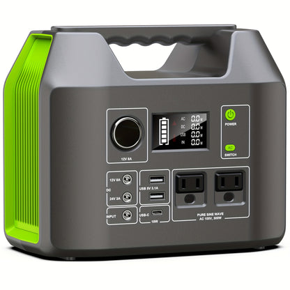 300W/100W Portable Power Station Solar Generator, (Solar Panel Optional), 146Wh/260Wh/296Wh High Capacity Battery Pack, With 2x 110V AC Outlet, DC USB C Port, LED Light, Power Bank For Outdoor Camping Hiking Road Trip Cycling
