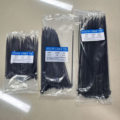 300pcs Heavy-Duty Nylon straps - Extra Strong, Waterproof, Anti-Slip, Black - for Heavy-Duty Binding, Packaging, Gardening, Furniture Assembly, Outdoor/Indoor Use - Multi-Purpose Fastening Tape, Garden Binding Tapes, Textured