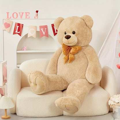 Tezituor Giant Teddy Bear 5 Feet, Soft 59" Big Bear Stuffed Animal Life Size Plush Bear Toy Valentine'S Christmas Birthday Gift For Girlfriend Kids, Brown