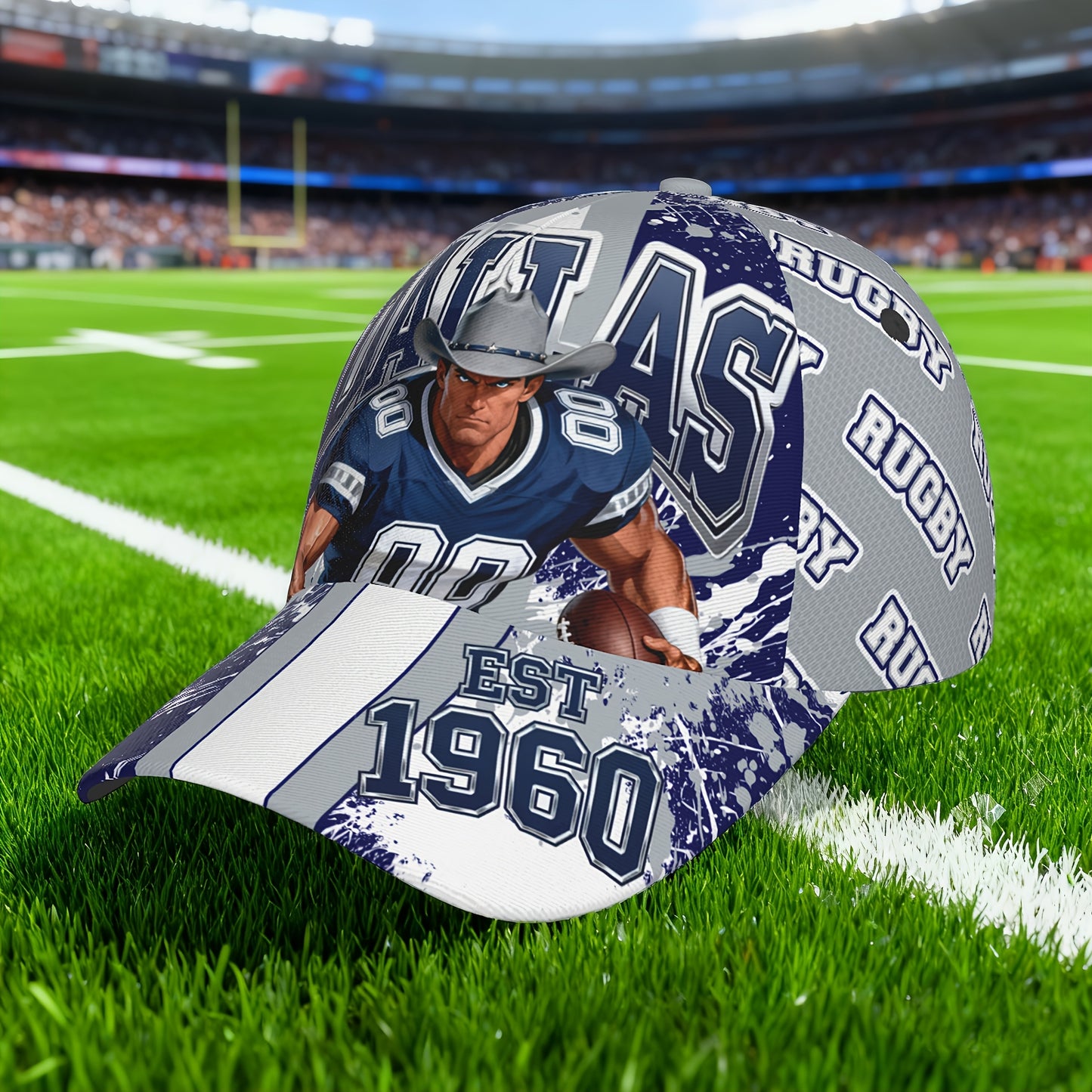 Dallas Cartoon Baseball Cap with an Adjustable Brim, Designed for Everyone, Featuring a Curved Brim, Ideal for Year-Round Use, Perfect for Outdoor Activities And Sun Protection for Enthusiasts