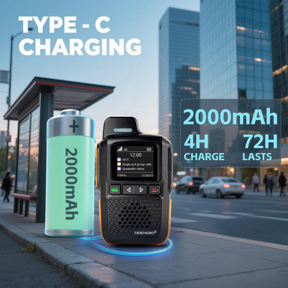 TIDRADIO M13 Global Walkie Talkie 5000km Long Rang Global PPT Walkie-Talkie with SIM Card 1 Year Free Data Service Transnational POC Radio, Transnational Communication, Emergency Radio, Durable Construction, Portable Device,