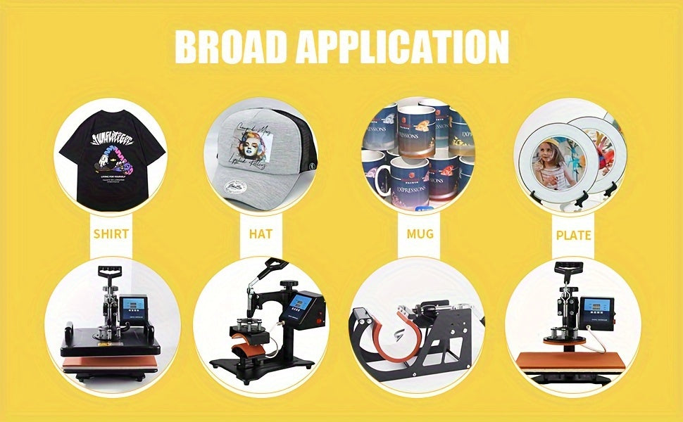 Heat Press Machine 5 in 1 Combination Sublimation Printer 2D Heat Transfer Machine for Cups, T-Shirts, And Phone Cases, with a Size of 30*38CM