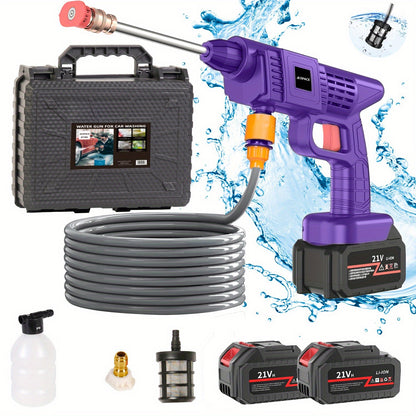 1 Wireless High Pressure Water Gun, Portable Cordless Car Washing Tool, Powerful Car Washing Tool, Garden Hose Nozzle, Multi-functional Watering Tool, Suitable for Home, Garden  Car  Elevator.., Power Washer, Portable Car Was