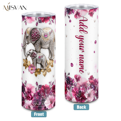 1pc Customized Name Stainless Steel Tumbler | 20oz/22oz/40oz Insulated Water with Lid, Reusable, Round Shape, 304 Stainless Steel, Ideal for Easter, Thanksgiving, Father'S Day, Mother'S Day, Graduation, White Diamond Butterfl