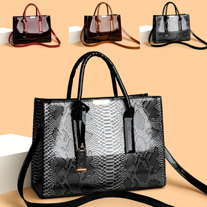Women'S Large Capacity Elegant Handbag with Detachable Strap & Golden-Tone Hardware - Structured Tote, Golden-Tone Hardware & Zipper Closure