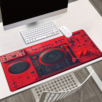 1pc Red DJ Controller Pad with Non-Slip Rubber Base - Large XXL Gaming & Office Mouse Pad, Multi-Functional Design for DJs, Musicians, and Computer Users, Vibrant Desk Decor for Music Lovers, Musician Gear | Vibrant Desk Deco