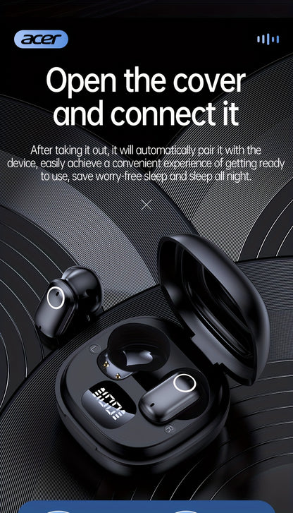 ACER TWS Wireless Earbuds with Deep Noise Reduction - 50h Long Standby, Low Latency, HIFI Stereo Sound, Touch Control, Rechargeable Lithium Battery, Ideal for Running & Sports, Sports Headphones|Ergonomic Design|Durable Plast