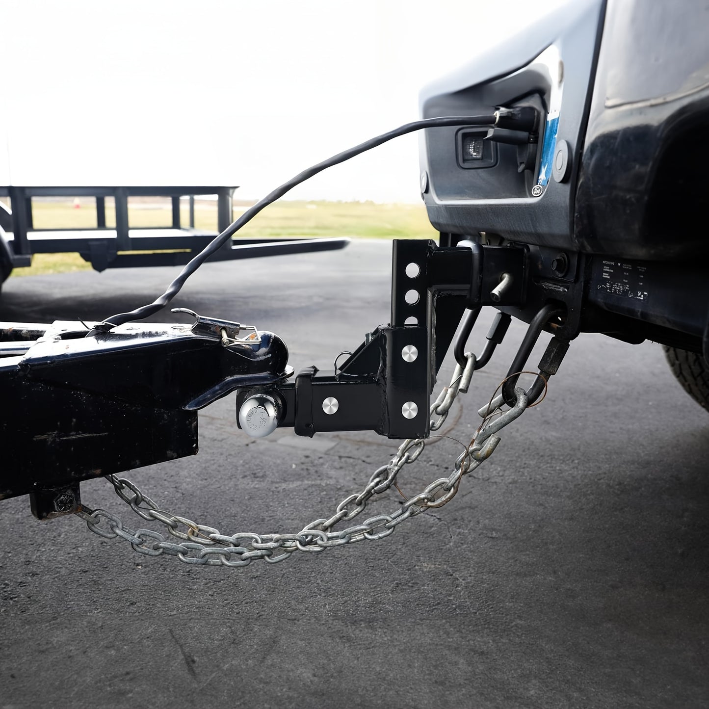 TYT Adjustable Trailer Hitch Ball Mount, Tri-Ball (1-7/8'' X 2'' X 2-5/16''), Fits 2'' Receiver, 5'' Rise/Drop Hitch, Hitch for Heavy Duty Truck, Solid Ball Mount, 10000 LBS GTW, BLACK