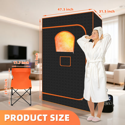 Sauna Room/Portable Electric Sauna Tent - Foldable Full-Size/Outdoor Steam Bath Box, Shower, Equipped With High-Temperature Steam Generator, Leak-Proof And Dry-Proof System - Heavy-Duty Model For Gym Spa - Includes 1/2 Steam
