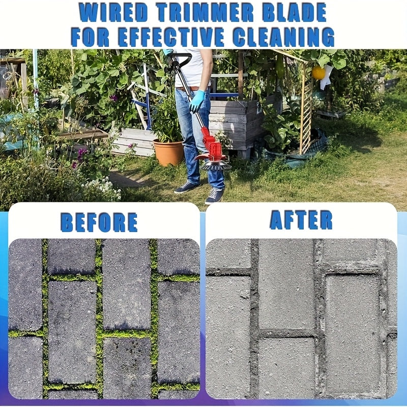 10 Inch Unbreakable Wired Trimmer Blade, Steel Wire Cutter Trimmer Head, Wire Rotary Brush Weed Trimmer Head, Weed Eater Head with Adapter Kit for Moss Grass Rust Removal