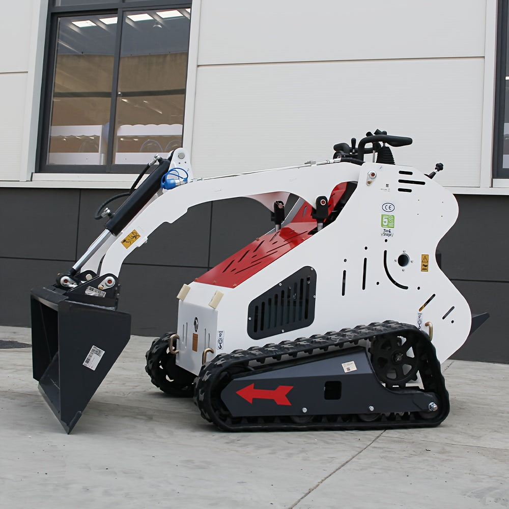 New Upgraded Version With Radiator, B & S 13.5 HP Mini Crawler Skid Steer Loader, Gasoline Engine, Hydraulic Guide Drive, Suitable For Construction, Farms, Roads, Parks, Orchards, Gardens. In Stock In The USA STOCK Free Sship