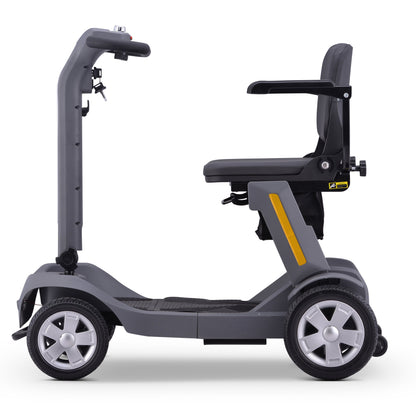 Foldable Mobility Scooter for Adults & Senior, 4 Wheels Powered Device for Travel, Lightweight and Portable, with LED Strip Light, Storage Bag, Charger Included, No Assemble Required