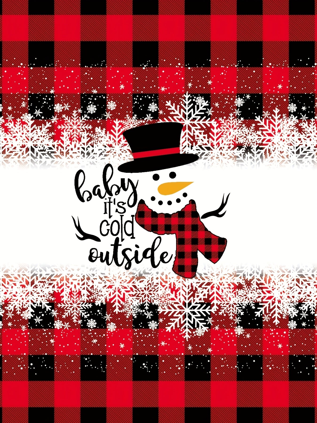 Red & Black Elegant Bohemian Plaid Dress with Snowman & Snowflake Print Women's All-Season Casual Sleepwear, Round Neck Short Sleeve A-Line Dress with Pockets, Comfortable Home Wear For Christmas, Halloween, Valentine'S Day -