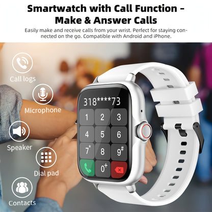 Multifunctional Sports Smart Watch for Men & Women, 1.83'' Full Touch Screen with Wireless Calling & Messaging, Pedometer, Fitness Tracker Smartwatch, for iPhone Android Cell Phones, Smartbands Fitness Watch for Women Men Fri