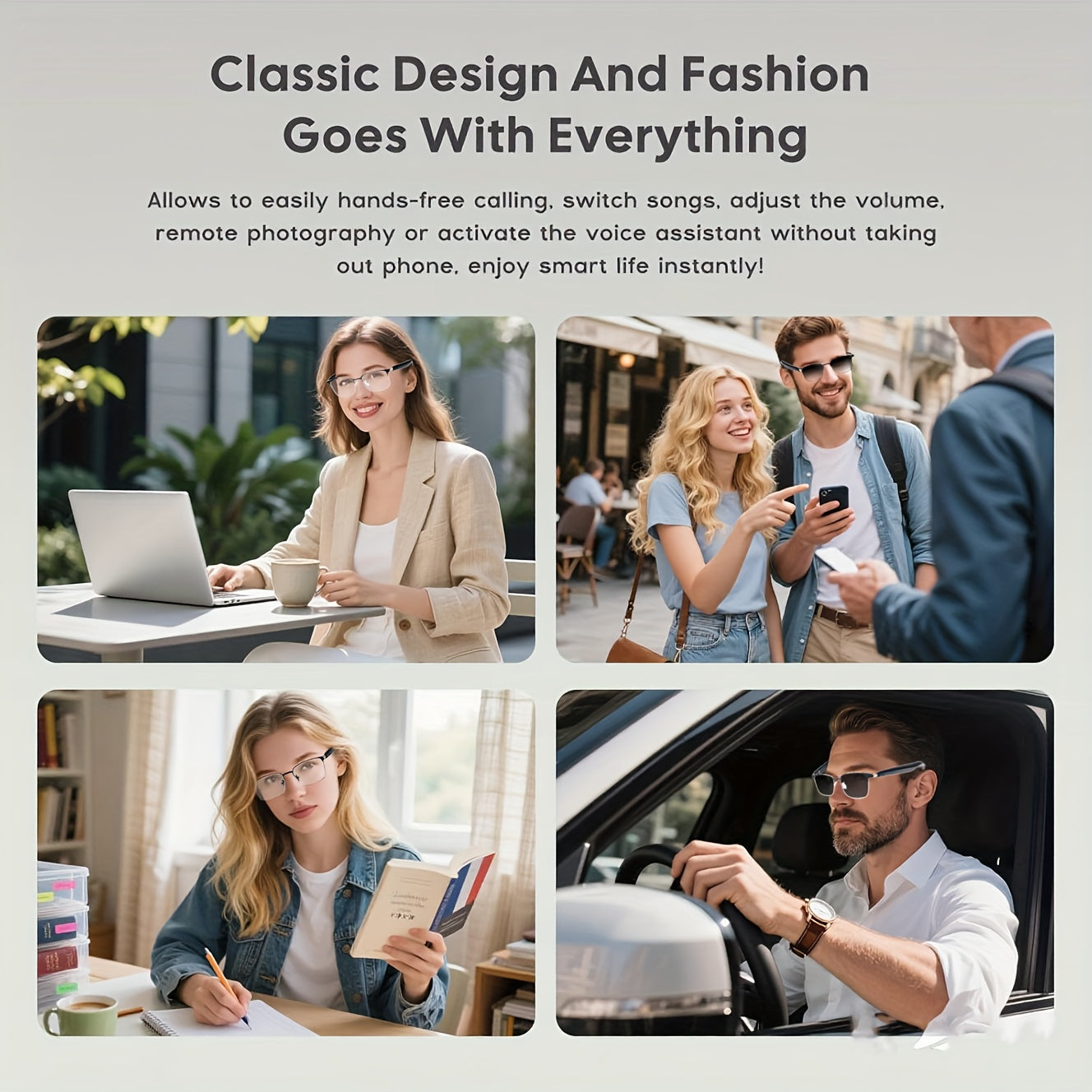 AI Smart Translation Glasses, Supporting 164 Languages, Polarized Lenses, Built-in Microphone Speaker, AI Voice Assistant, Compatible With IOS/Android, Suitable For Both Men And Women, Halloween Gifts