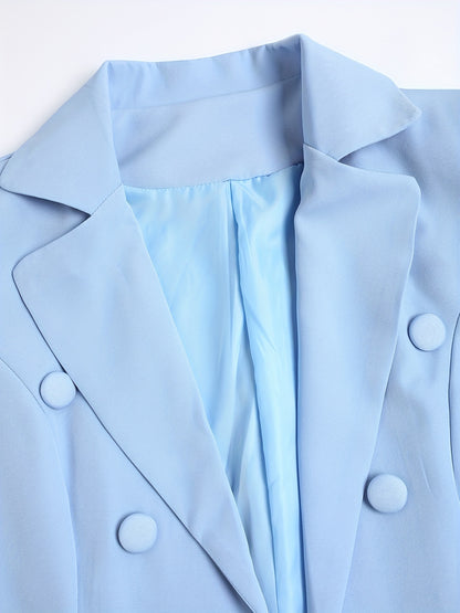 2025 Spring and Autumn Fashion Women's Solid Color Temperament Casual Suit Jacket + Elastic Waist Cuff Pants Set Commuter All-match Two-piece Set