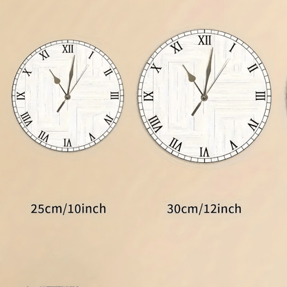 1 Piece Christmas Decoration Wooden Wall Clock, 2D The Last Supper Design - Large Round Silent, Religious, Leonardo da Vinci Inspired The Last Supper Art, Suitable for Home, Church, Office Decoration - Unique Gift for Christi
