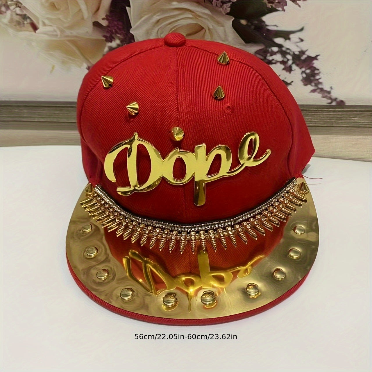 Men's Punk Hip-Hop Snapback Baseball Cap with "Dope" Lettering - Lightweight Adjustable Hat in Beige, Camo, Blue & Red/Golden for Streetwear & Casual Style