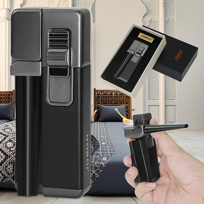 JOBON Butane Lighter, Jet  Flame, Comes with A Premium Gift Box And Adjustable Buttons, Suitable for Christmas, Holidays, Birthdays, Outdoor Picnics, Kitchens, And Men's Essential Lightweight Grip (without Butane Inflation)
