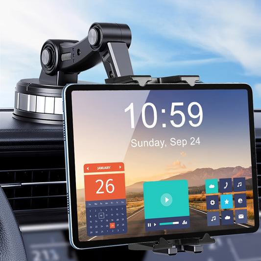 Car Tablet/Phone Holder with a Large Suction Cup for The Dashboard, Suitable for Devices Ranging from 4 to 17 Inches